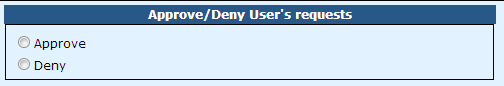 Approve/Deny User Request